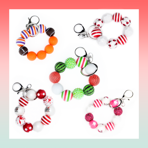 Acrylic Beaded Keychain- Small