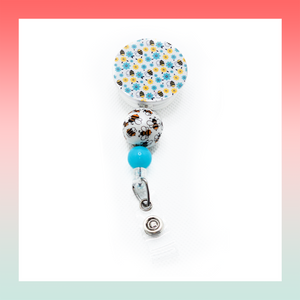 Bees & Flowers- Badge Reel Clip