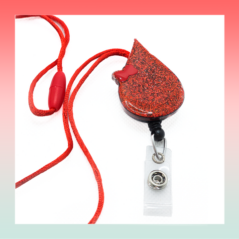 Blood Drop- Badge Reel Lanyard