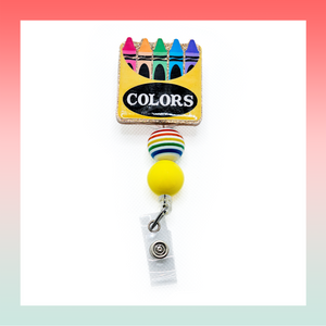 Crayon Rainbow- Badge Reel Clip