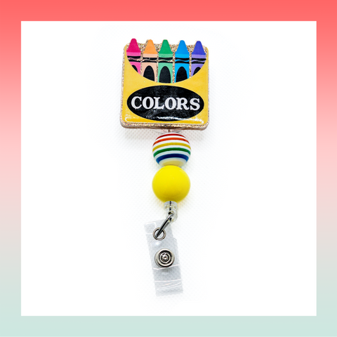 Crayon Rainbow- Badge Reel Clip