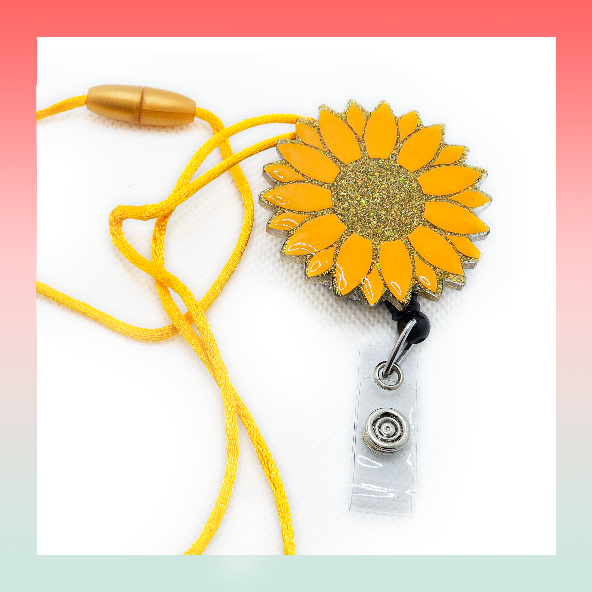 Sunflower Yellow- Badge Reel Lanyard