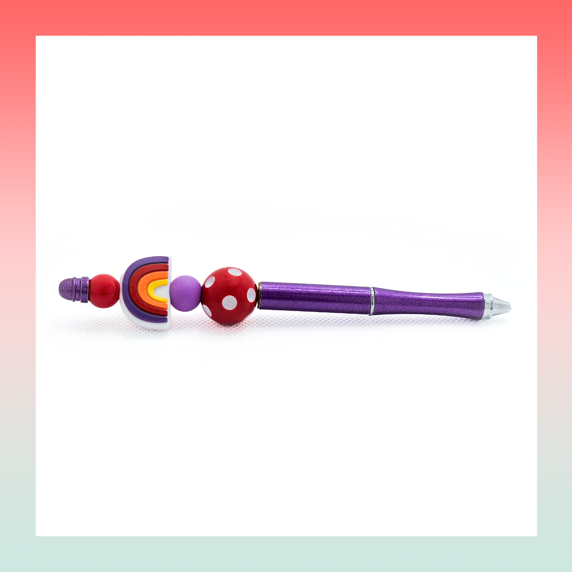 Rainbow- Beaded Pen (RTS)