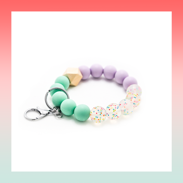 Silicone Beaded Keychain- Large