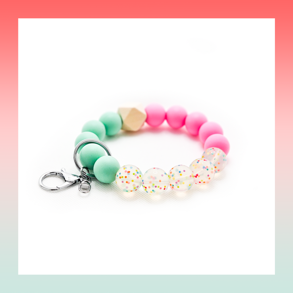 Silicone Beaded Keychain- Large