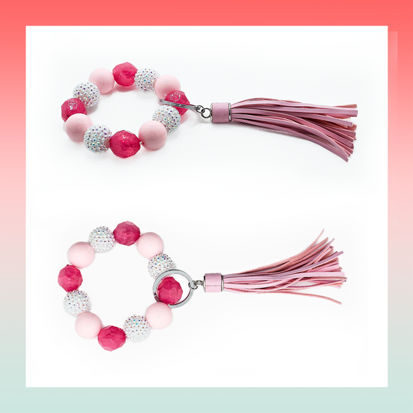 Acrylic Beaded Keychain- Tassel