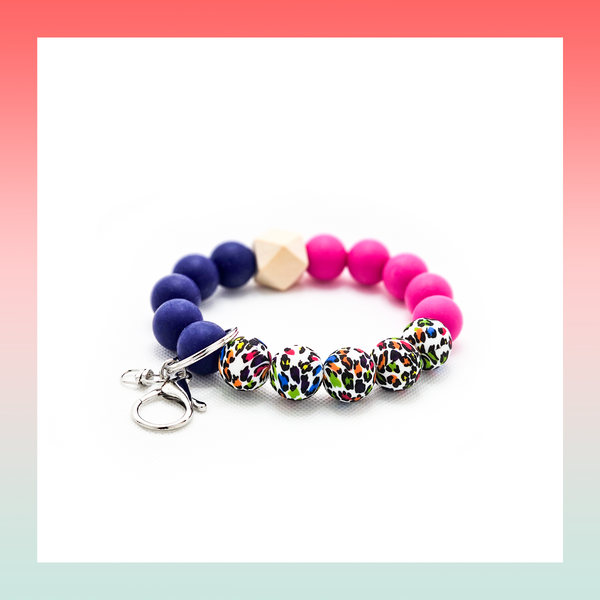 Silicone Beaded Keychain- Large