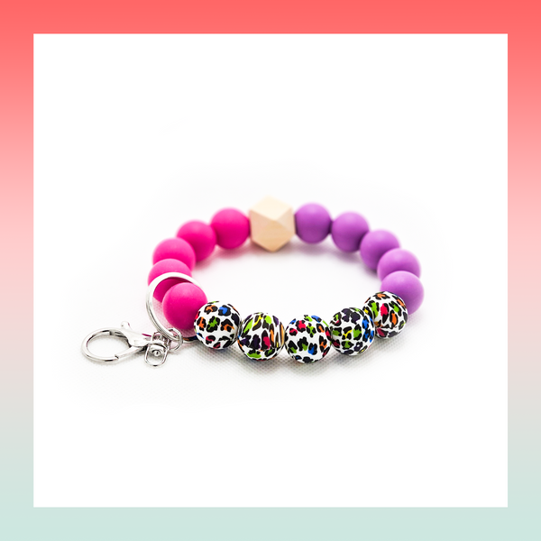 Silicone Beaded Keychain- Large