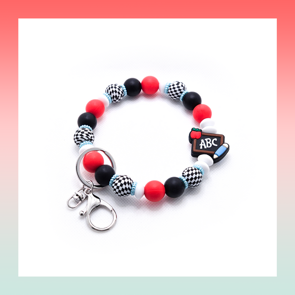 Silicone Beaded Keychain- Large