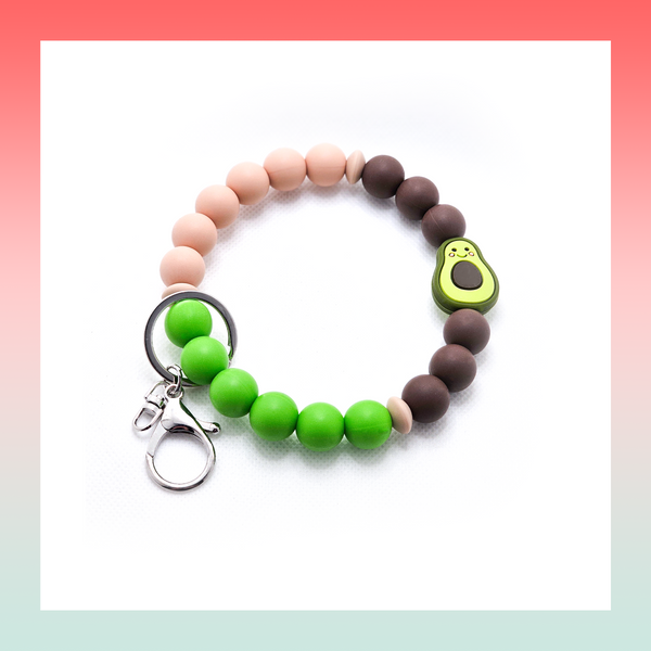 Silicone Beaded Keychain- Large