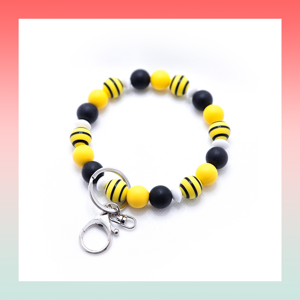 Silicone Beaded Keychain- Large