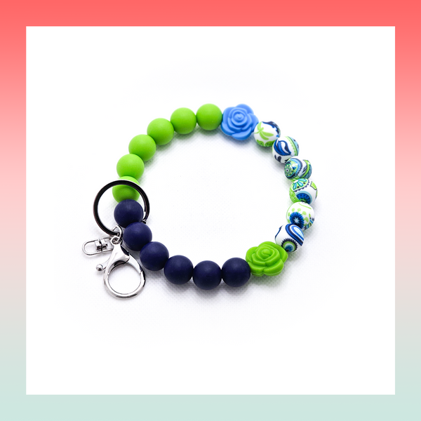 Silicone Beaded Keychain- Large