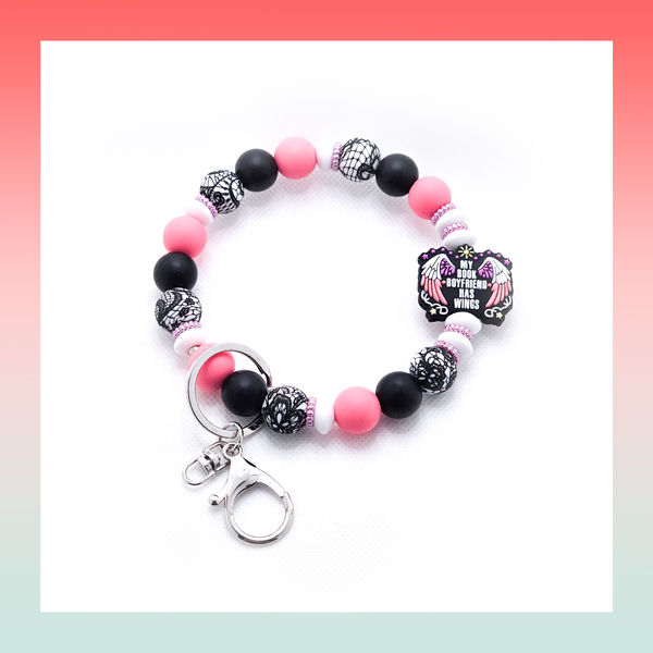 Silicone Beaded Keychain- Large