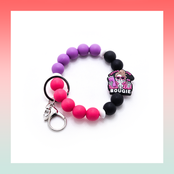 Silicone Beaded Keychain- Large