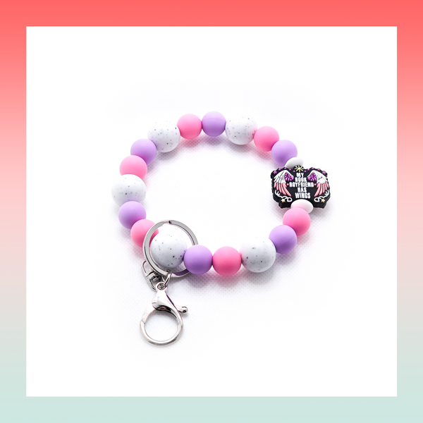 Silicone Beaded Keychain- Large