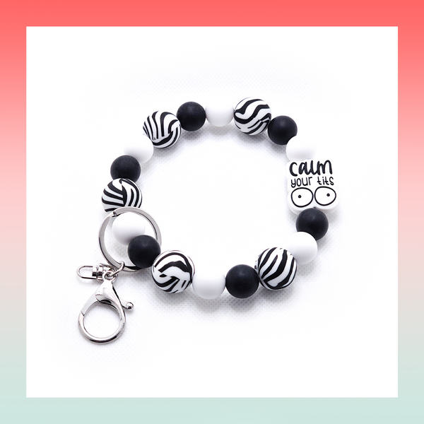 Silicone Beaded Keychain- Large