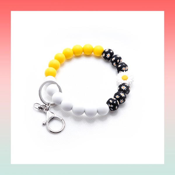 Silicone Beaded Keychain- Large