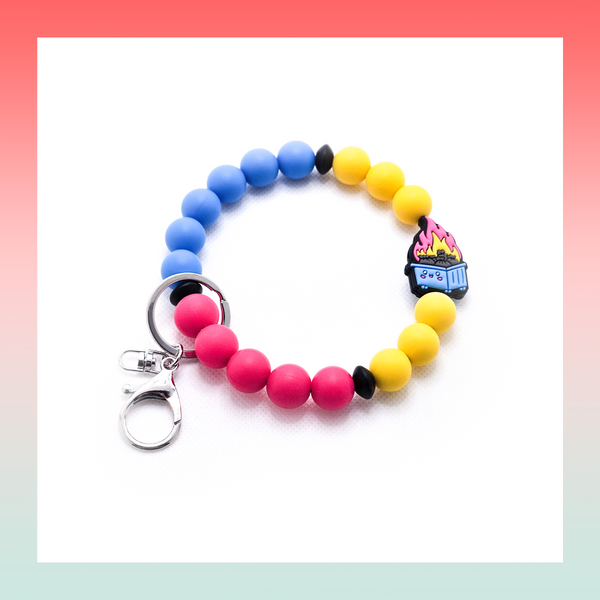 Silicone Beaded Keychain- Large