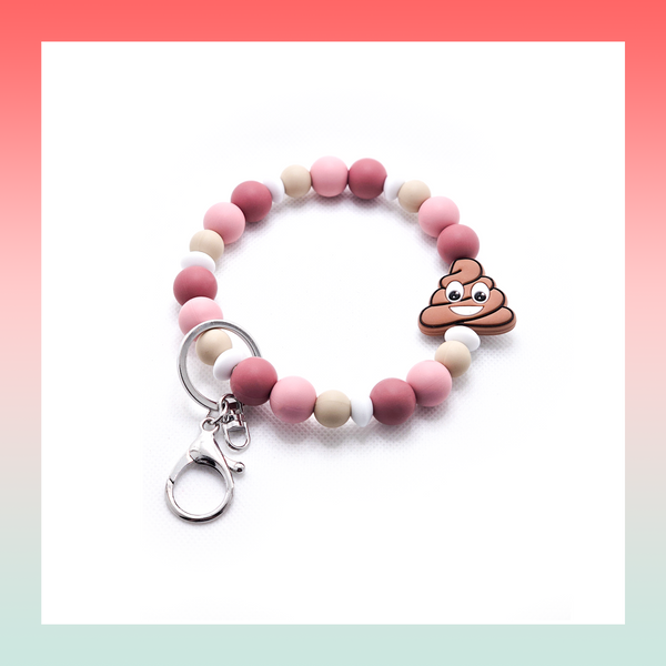 Silicone Beaded Keychain- Large