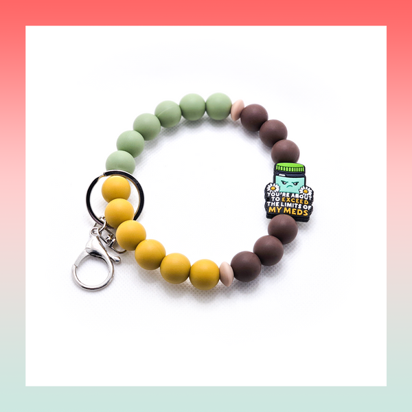 Silicone Beaded Keychain- Large