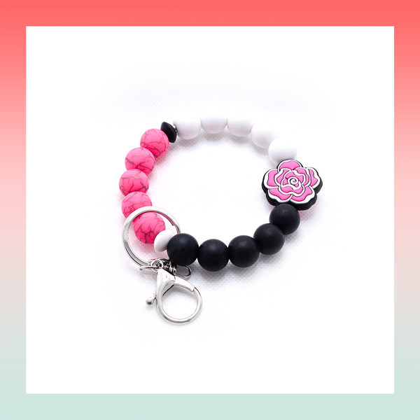 Silicone Beaded Keychain- Large