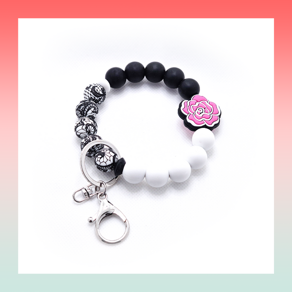 Silicone Beaded Keychain- Large