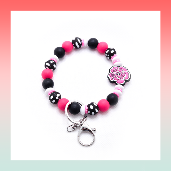 Silicone Beaded Keychain- Large