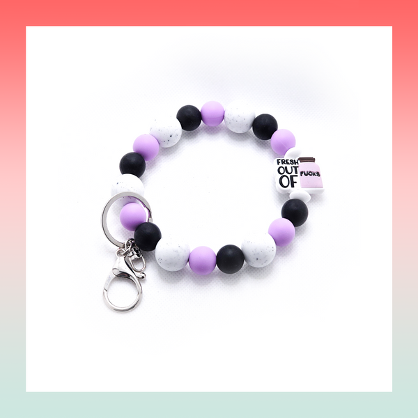 Silicone Beaded Keychain- Large