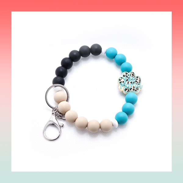 Silicone Beaded Keychain- Large