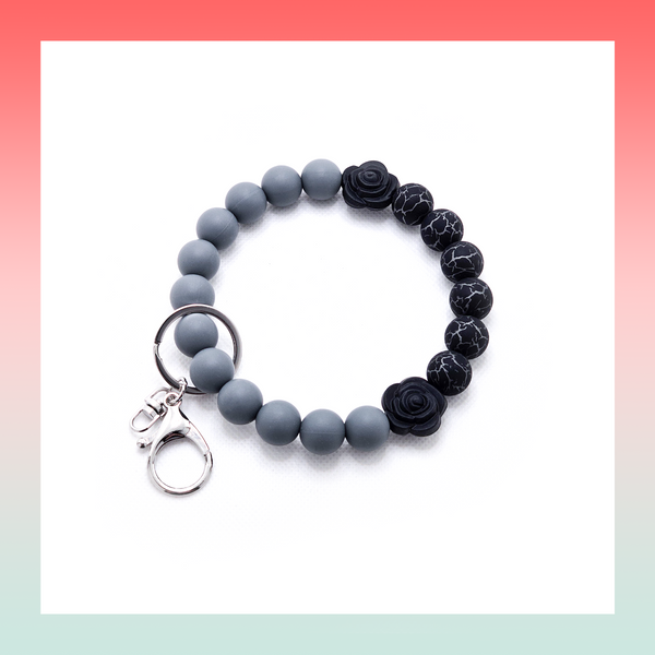 Silicone Beaded Keychain- Large