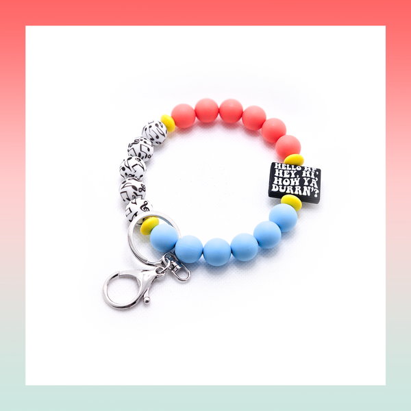 Silicone Beaded Keychain- Large