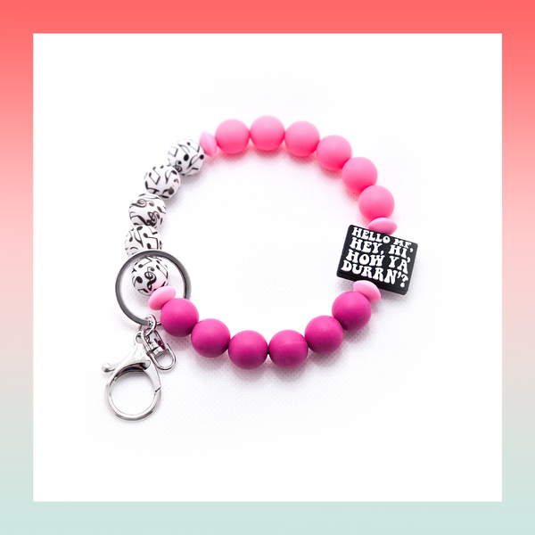 Silicone Beaded Keychain- Large