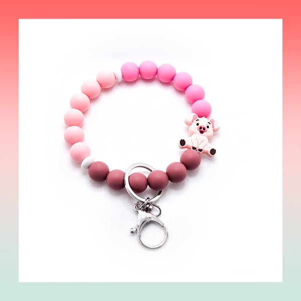 Silicone Beaded Keychain- Large