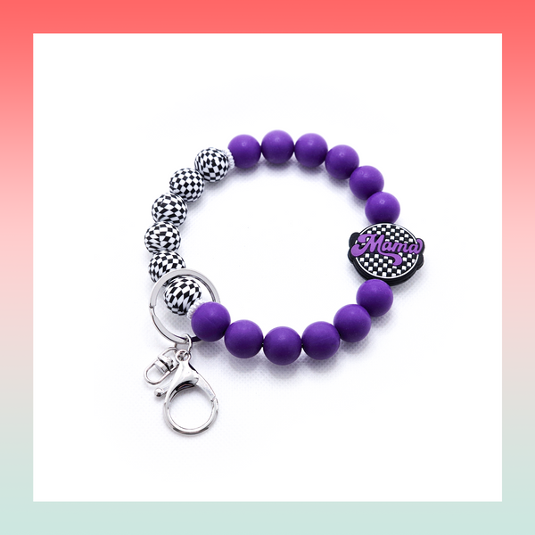 Silicone Beaded Keychain- Large