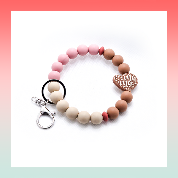 Silicone Beaded Keychain- Large