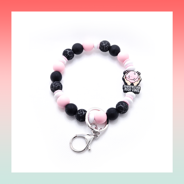 Silicone Beaded Keychain- Large