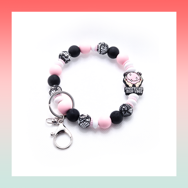 Silicone Beaded Keychain- Large