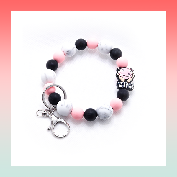 Silicone Beaded Keychain- Large