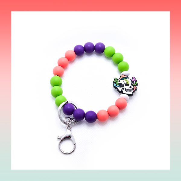 Silicone Beaded Keychain- Large