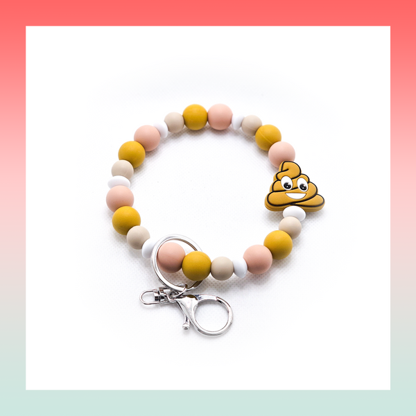 Silicone Beaded Keychain- Large