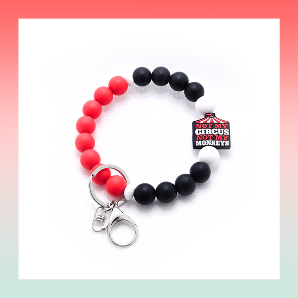 Silicone Beaded Keychain- Large