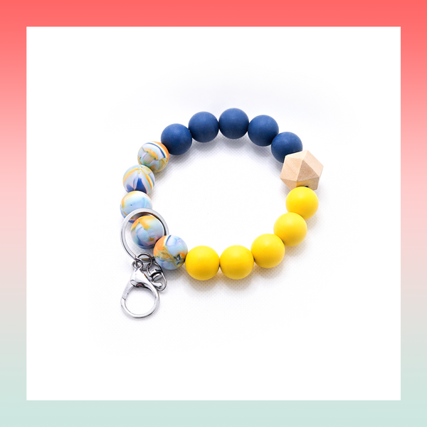 Silicone Beaded Keychain- Large