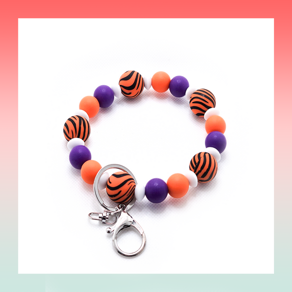 Silicone Beaded Keychain- Large