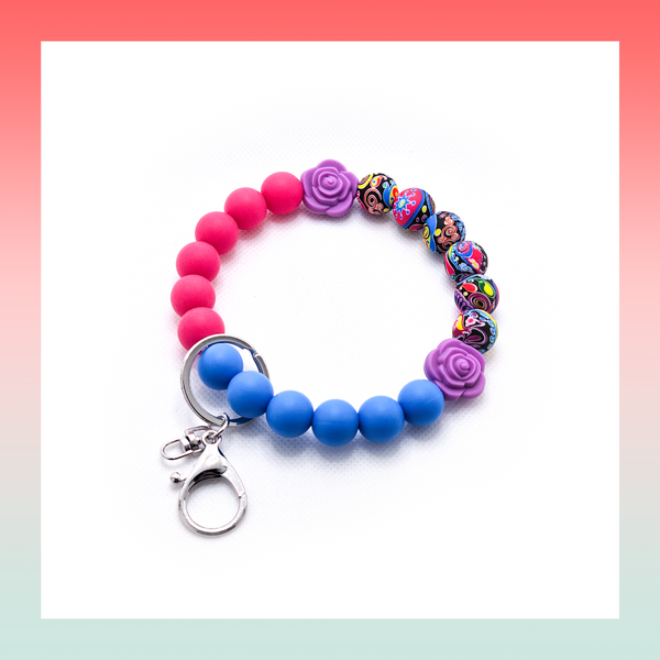 Silicone Beaded Keychain- Large