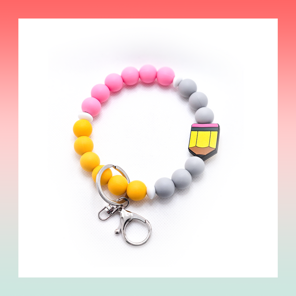 Silicone Beaded Keychain- Large