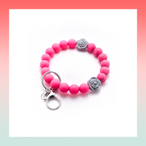 Silicone Beaded Keychain- Large