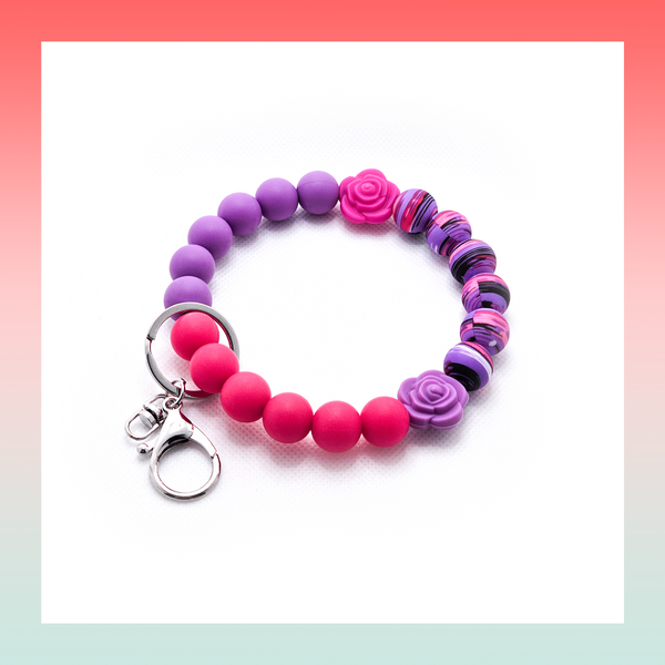 Silicone Beaded Keychain- Large