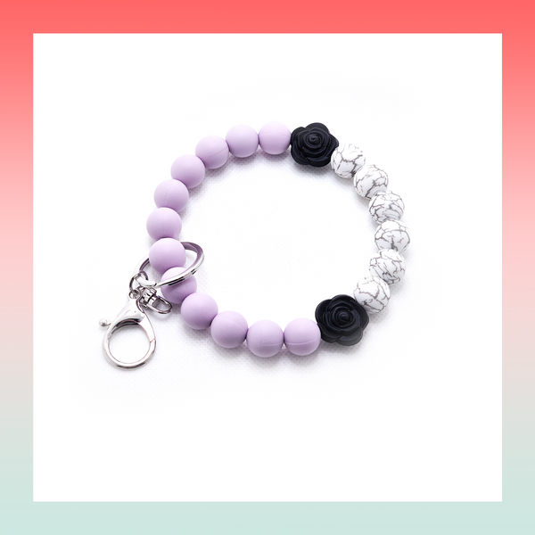 Silicone Beaded Keychain- Large