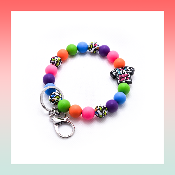 Silicone Beaded Keychain- Large