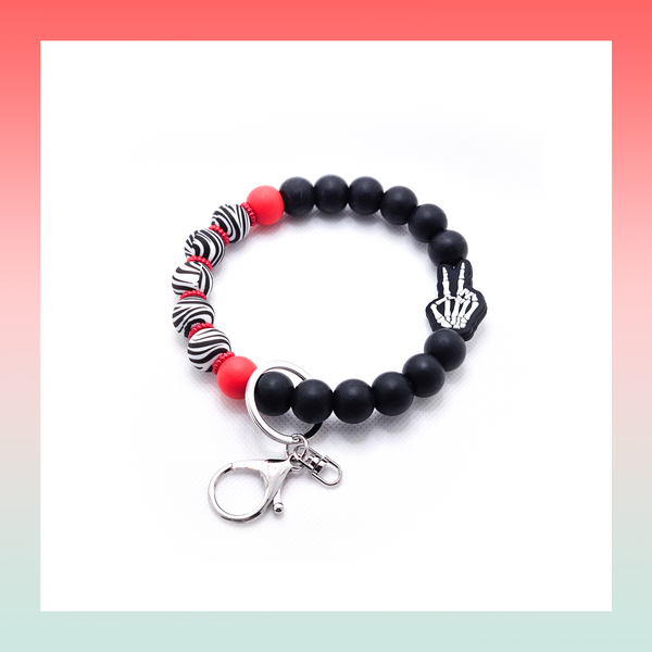 Silicone Beaded Keychain- Large